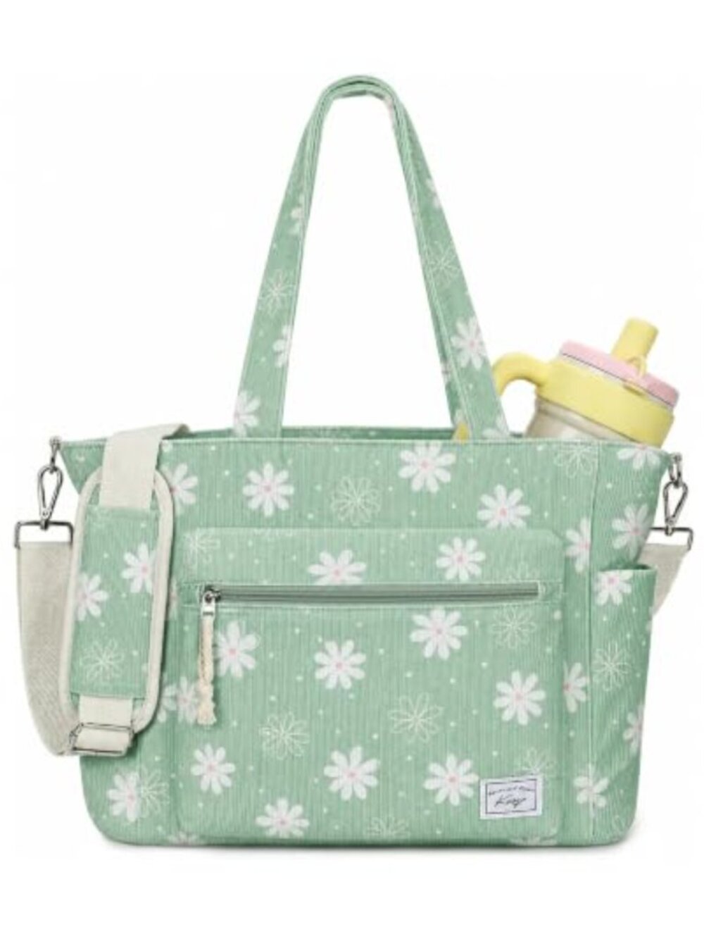 Corduroy Tote Bag for Women Fits 15.6" Laptop Crossbody Purse Work